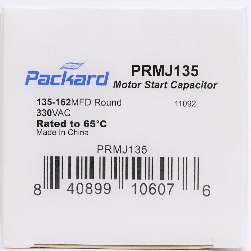 Packard PRMJ135 Motor Start Capacitor. 135-162 MFD UF / 330 VAC
