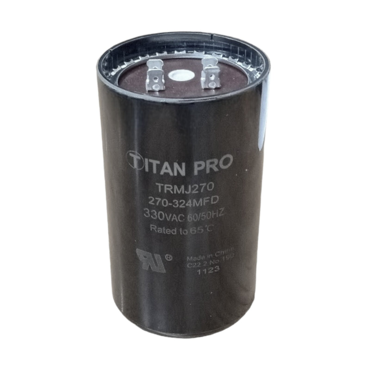 Titan Pro TRMJ270 Motor Start Capacitor. 270-324 MFD UF / 330 VAC