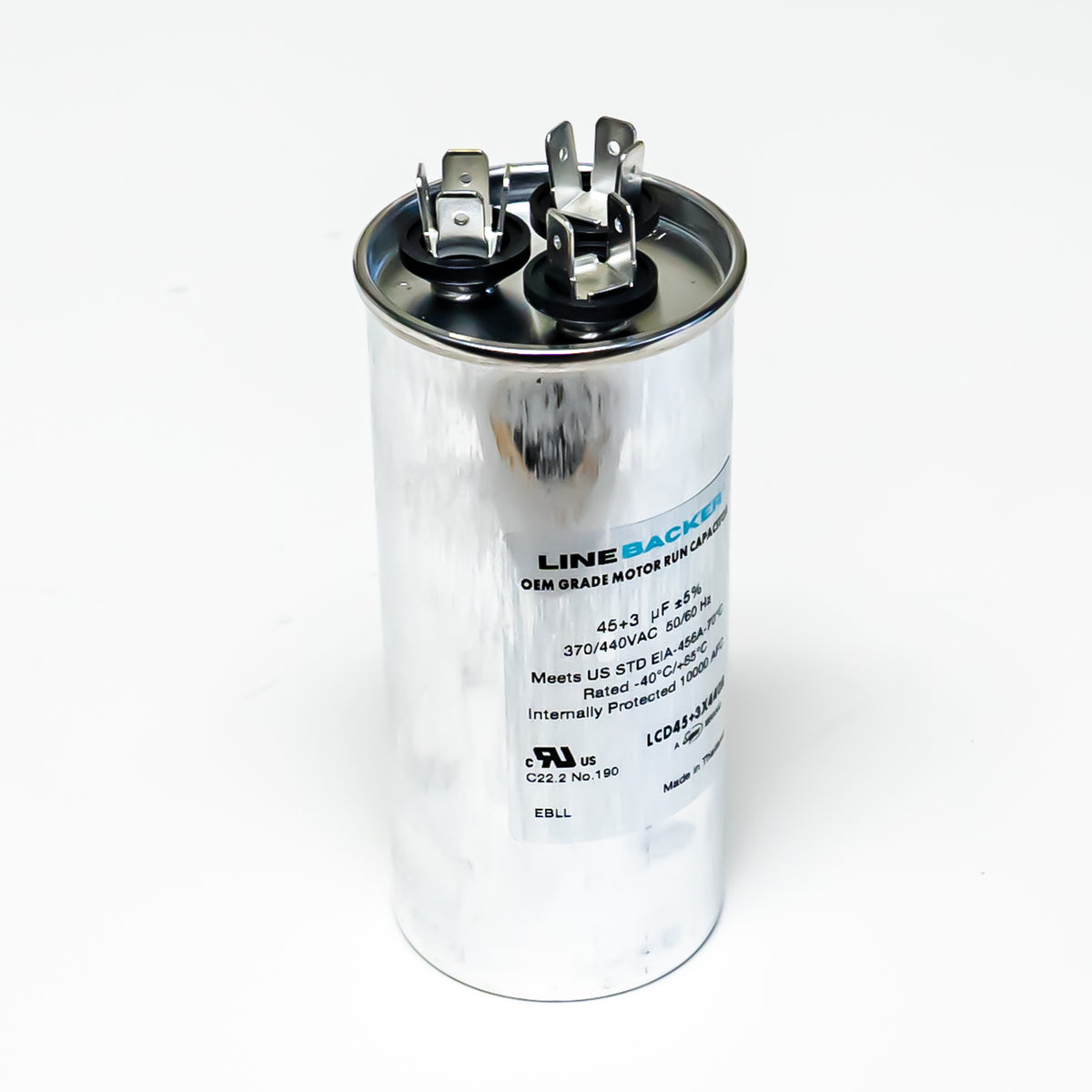 Supco Capacitor Round Dual Run 45 + 3 uf mfd 370/440 Volts for HVAC Motors