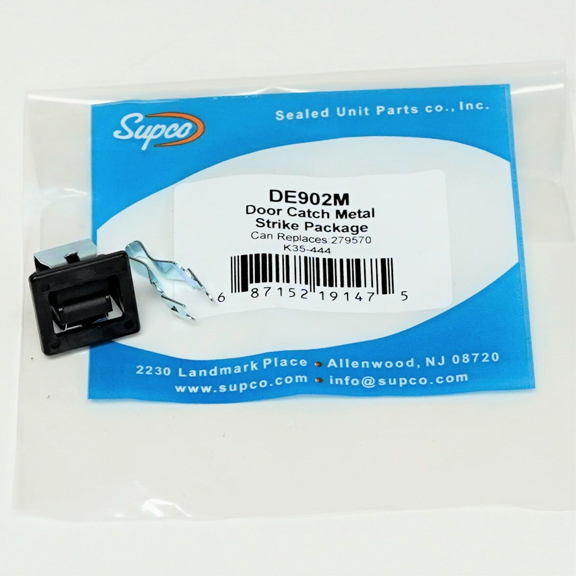 Supco DE902M Dryer Door Latch Kit for Electrolux Frigidaire 5303207102