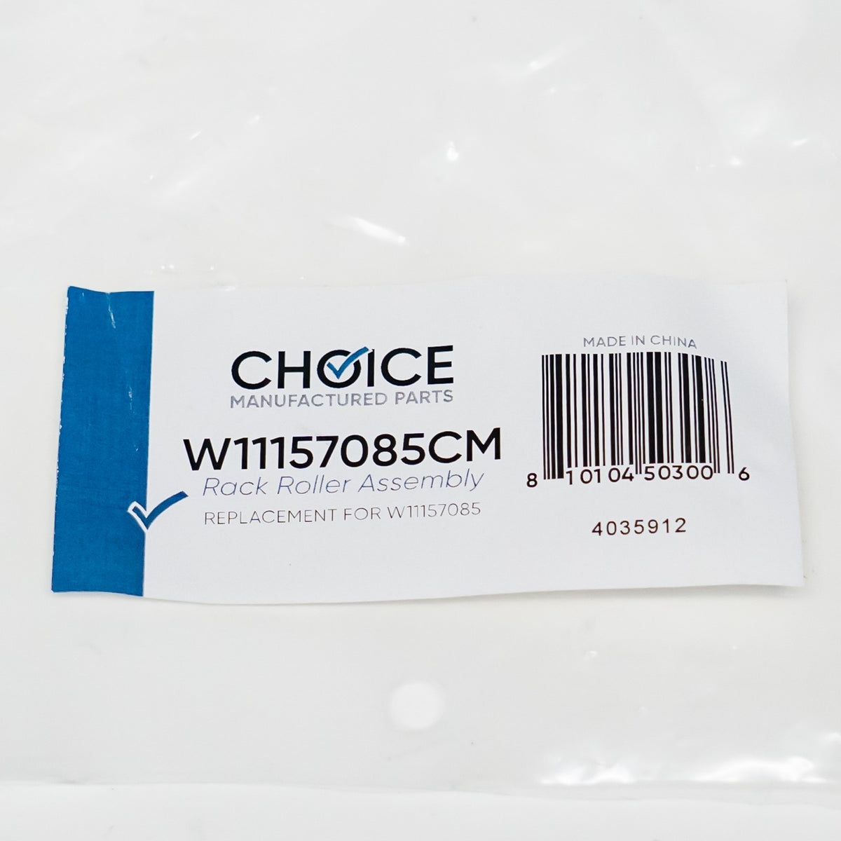 Choice Part for Whirlpool W11157085 D/W Upper Rack Roller and Bracket Assembly
