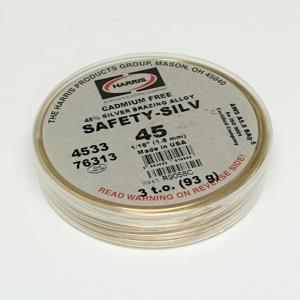76313 Harris Safety-Silv 45 45% Silver Solder Brazing Alloy 3 Troy Ounce