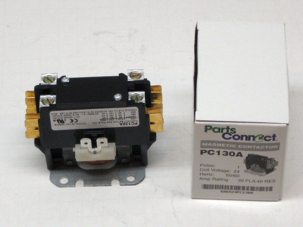 PC130A Single One 1 Pole 30 Amps 24 Volts A/C Contactor