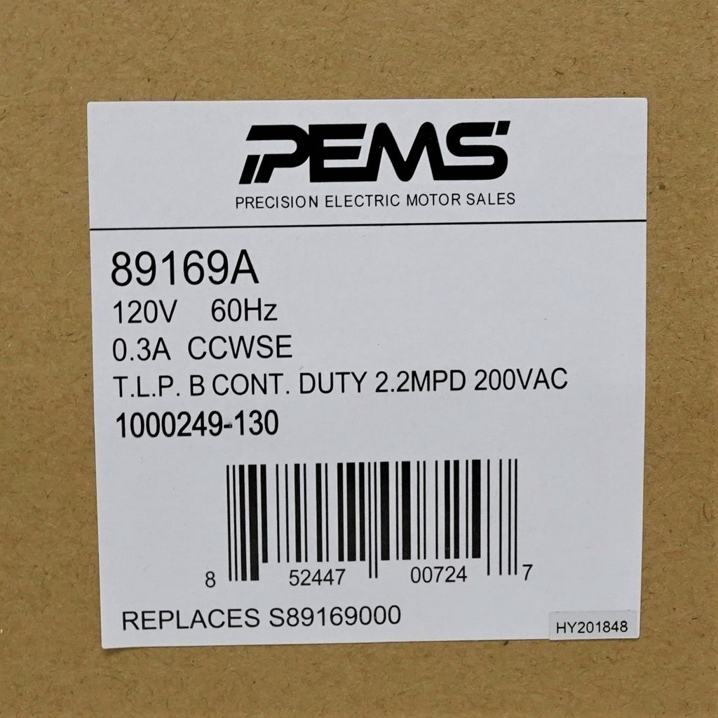 Motor for Broan Nutone Bath Vent Fan 89169 S89169000