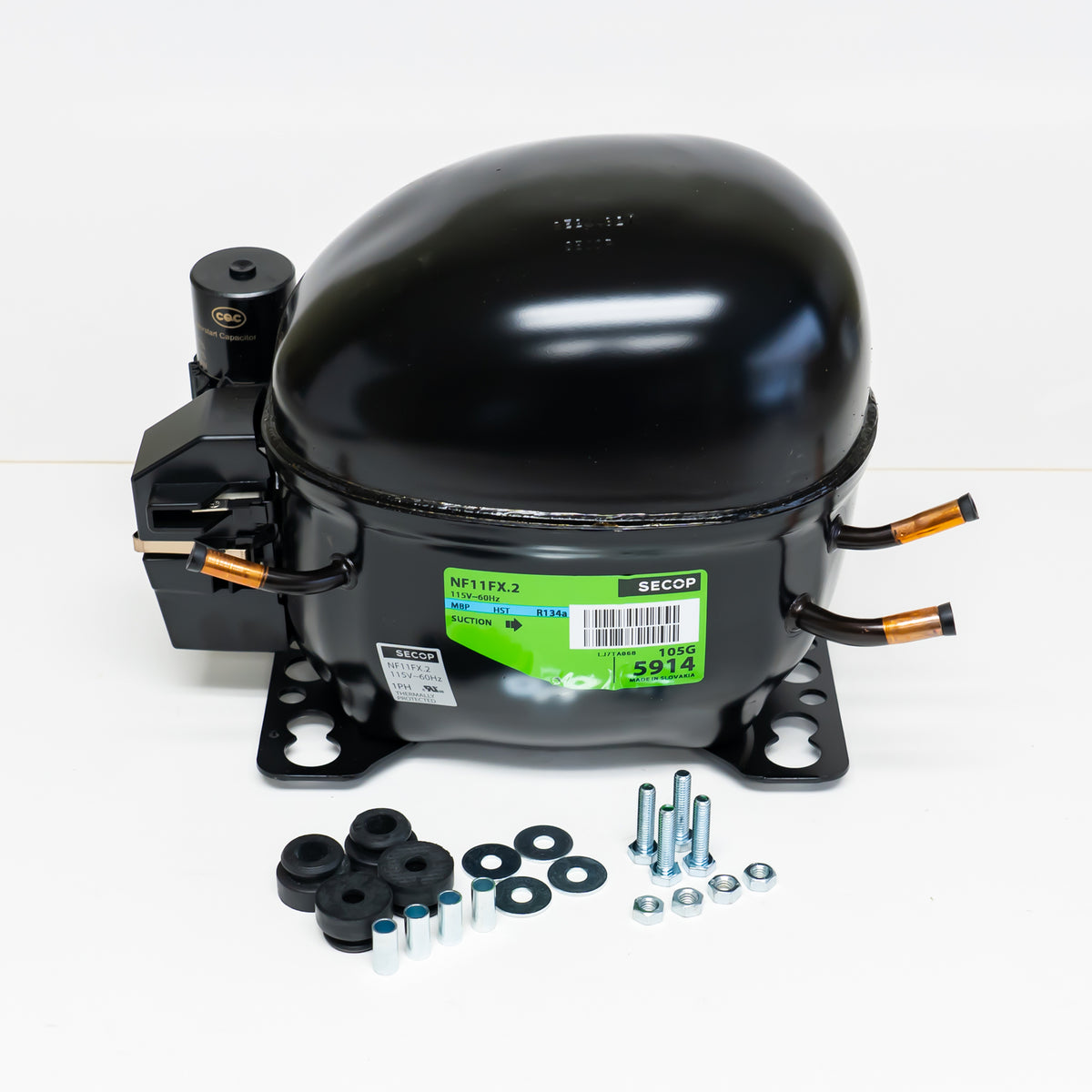 Secop NF11FX-2 R134a Hermetic Refrigeration Compressor 1250 BTU LBP 4840 BTU