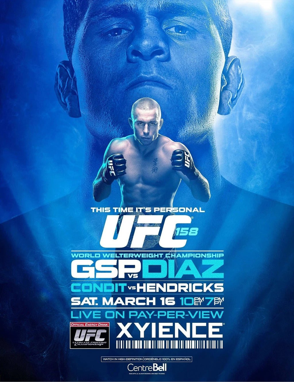 UFC 158 Diaz vs GSP George St Pierre Middleweight Champion 11x14 - Poster | Canvas Wall Art Print