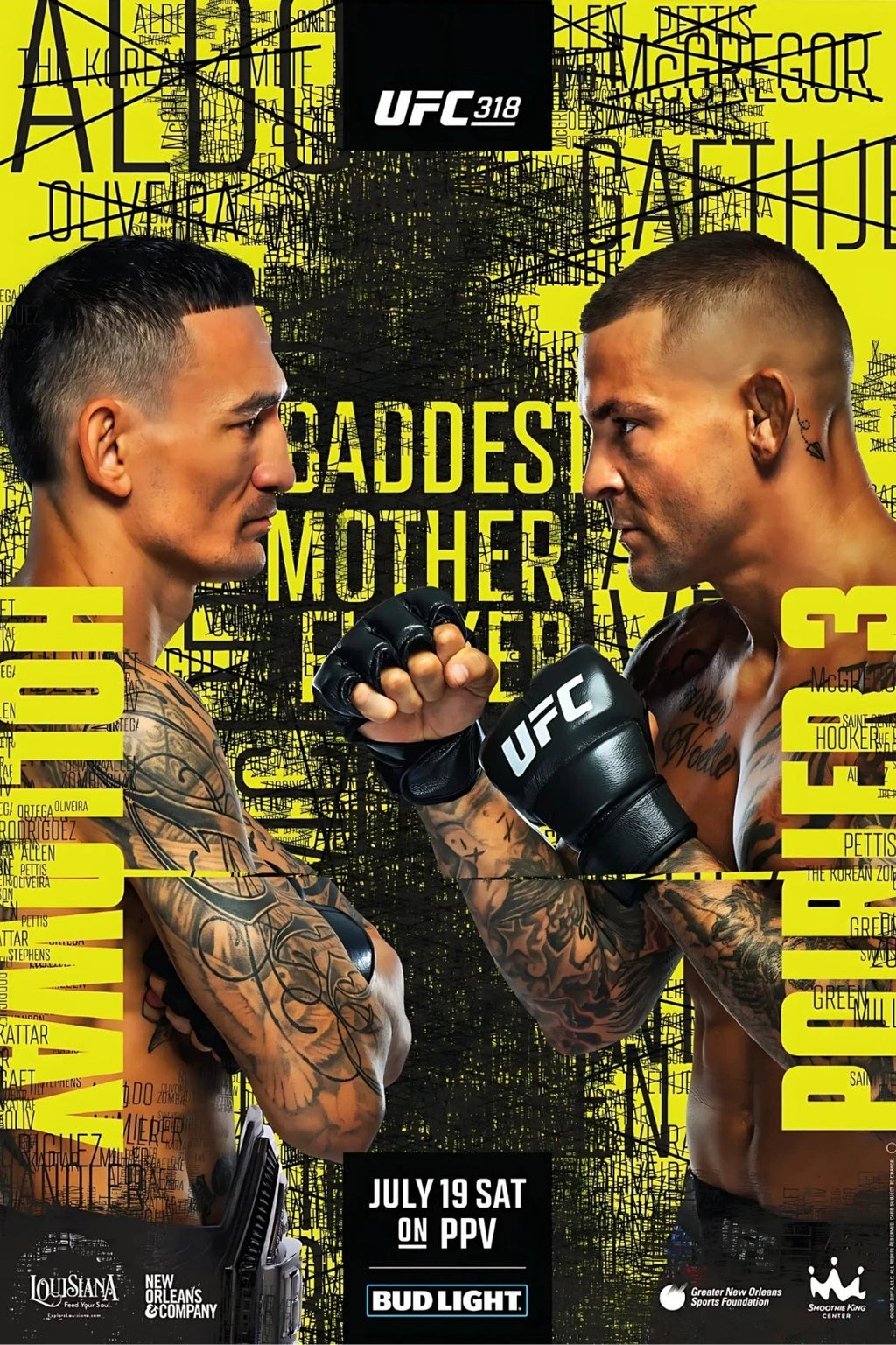 UFC 318 Holloway vs. Poirier 3 Reprint 12x18 - Poster | Canvas Wall Art Print