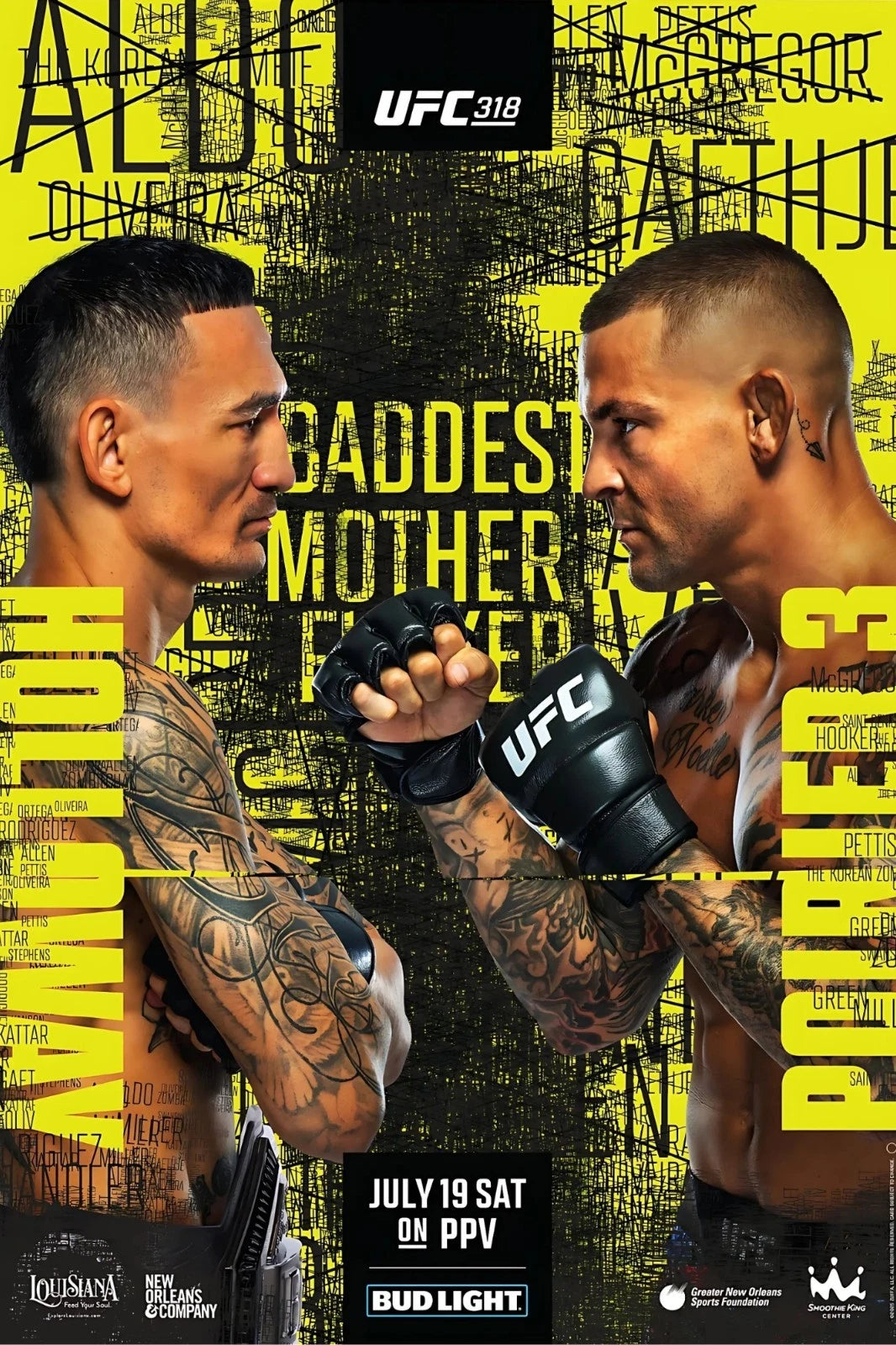 UFC 318 Holloway vs. Poirier 3 Reprint 12x18 - Poster | Canvas Wall Art Print