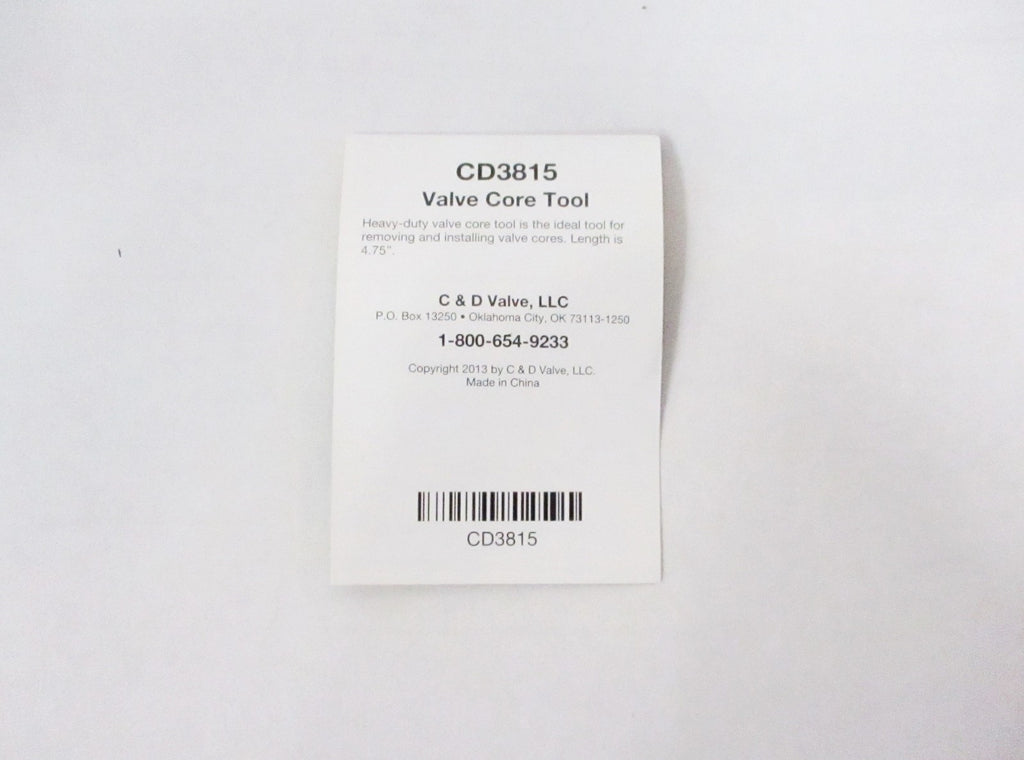 C&D Valve Core Removal Installer Torque Driver Tool CD3815