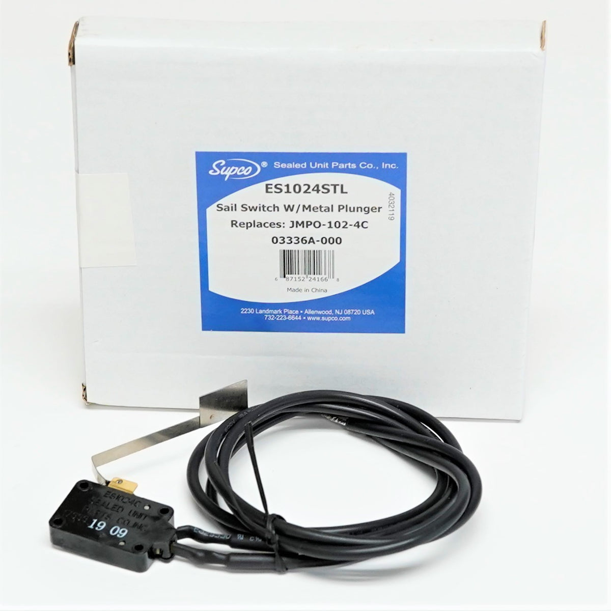 Supco ES1024STL Sail Switch with Metal Plunger JMPO-102-4C, Armstrong 03336A-000