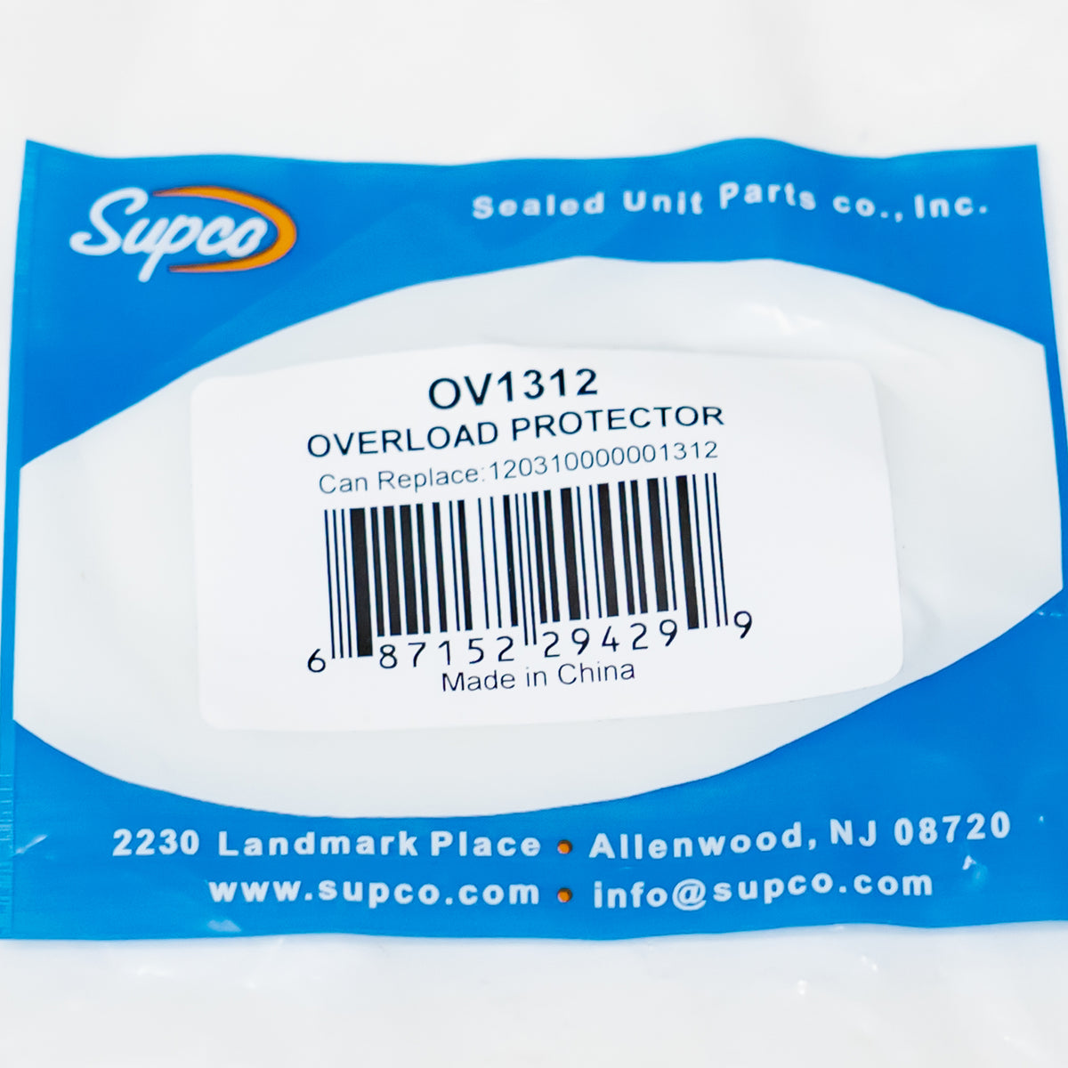 Supco OV1312 Refrigerator Overload Protector for Midea 120310000001312