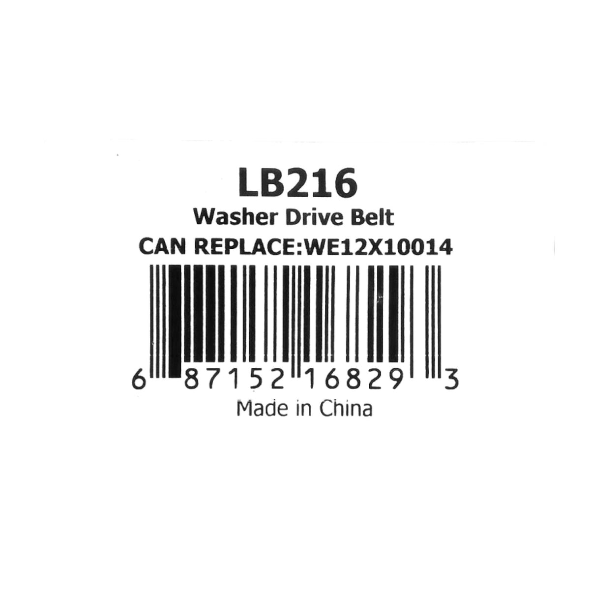 Supco LB216 Dryer Replacement Belt for GE WE12X10014 WE12X82P