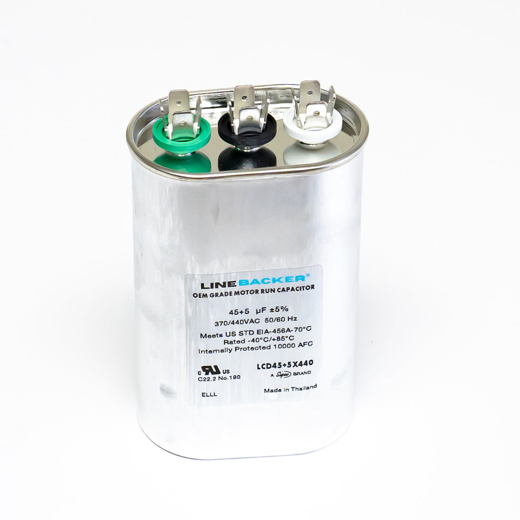 Supco Capacitor Oval Dual Run 45 + 5 uf mfd 370/440 Volts for HVAC Motors