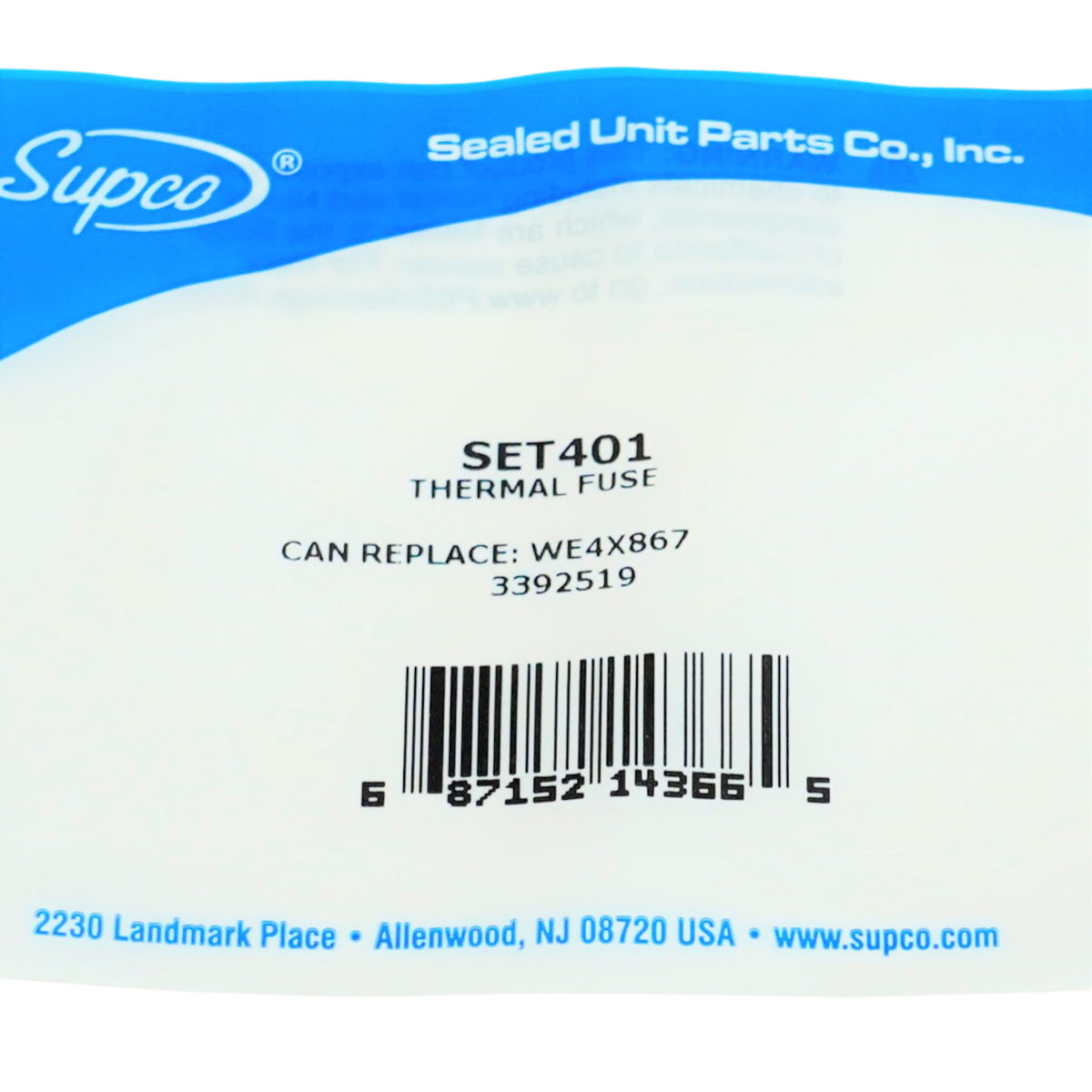 WP3392519 for Whirlpool Kenmore Dryer Thermal Blower Fuse AP6008325 PS11741460