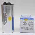 Supco CD75+7.5X440R HVAC Motor Round Dual Run Capacitor 75 + 7.5 MFD 440 Volts