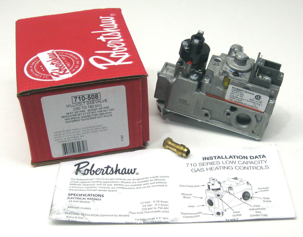 Robertshaw MilliVolt Gas Valve 7000MVRLC 710-508 Fireplace Log Control