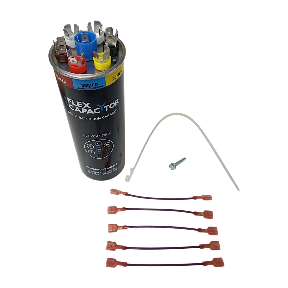 Titan Flex Multi-Rating Round Run Capacitor 5-97.5 MFD for HVAC Motors and