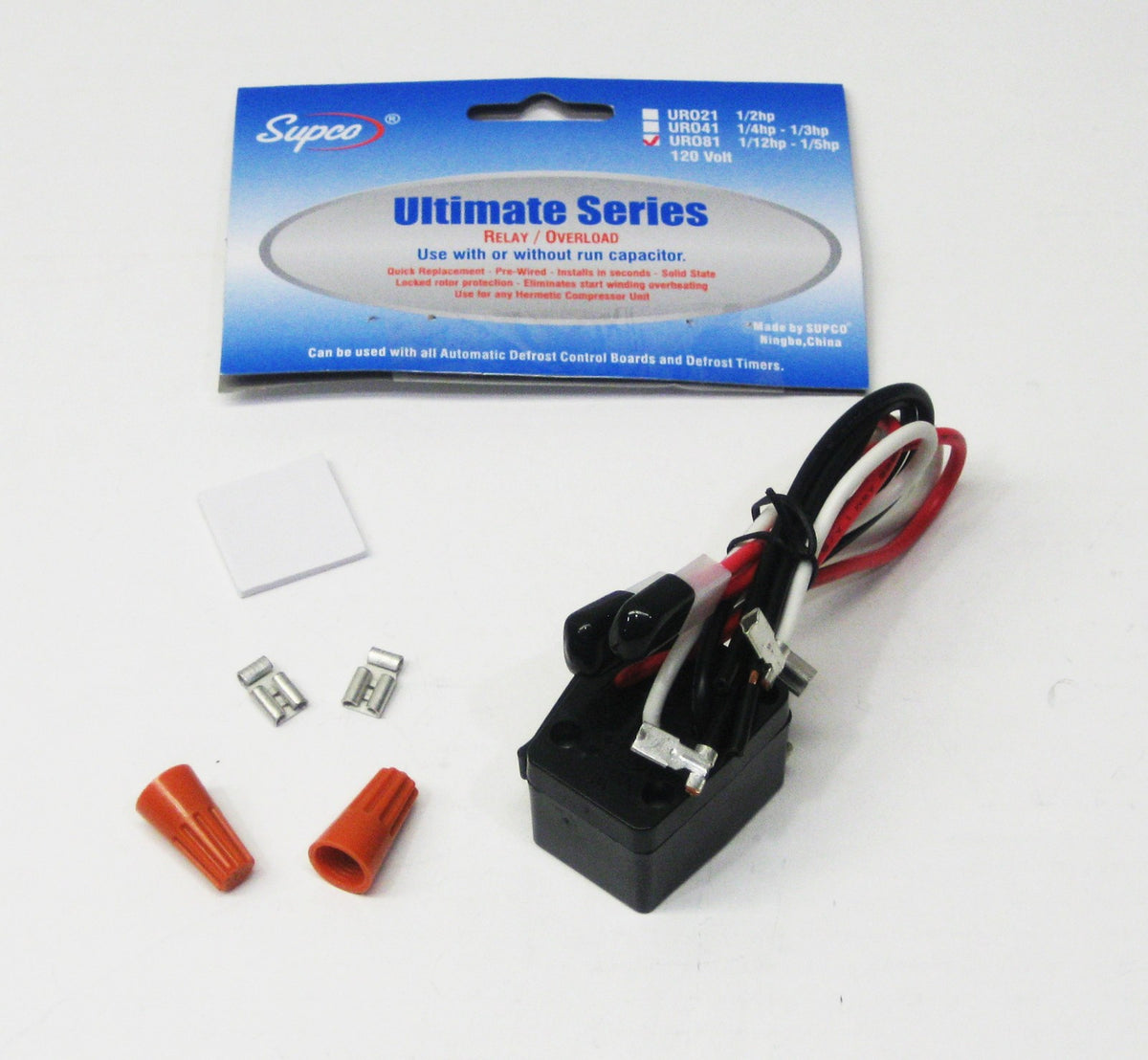 Supco URO81 Refrigerator Universal Relay Overload 115V 1/12 - 1/5 HP