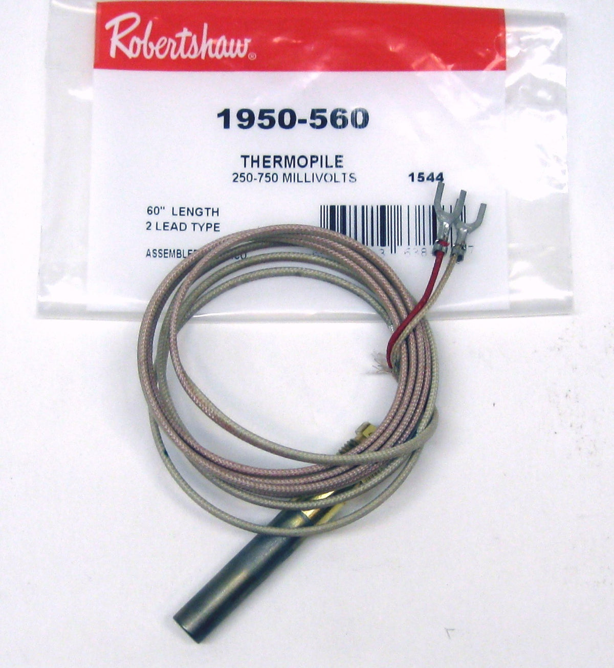Robertshaw Gas Cooking Heating Thermopile 60" MilliVolts MV 1950-560