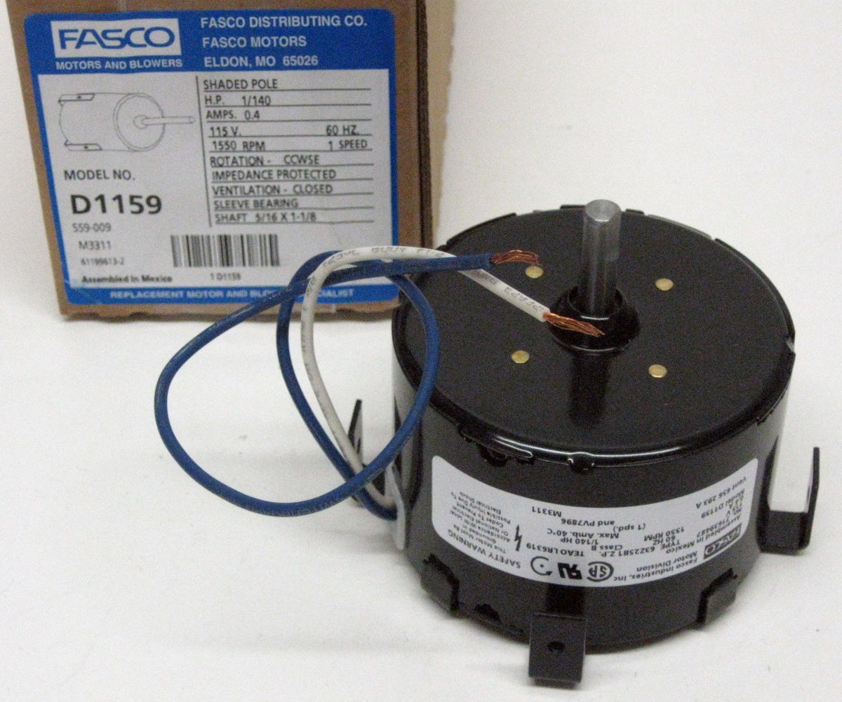 D1159 Fasco Bathroom Fan Vent Motor for 7163-1845 656 293A PV7896