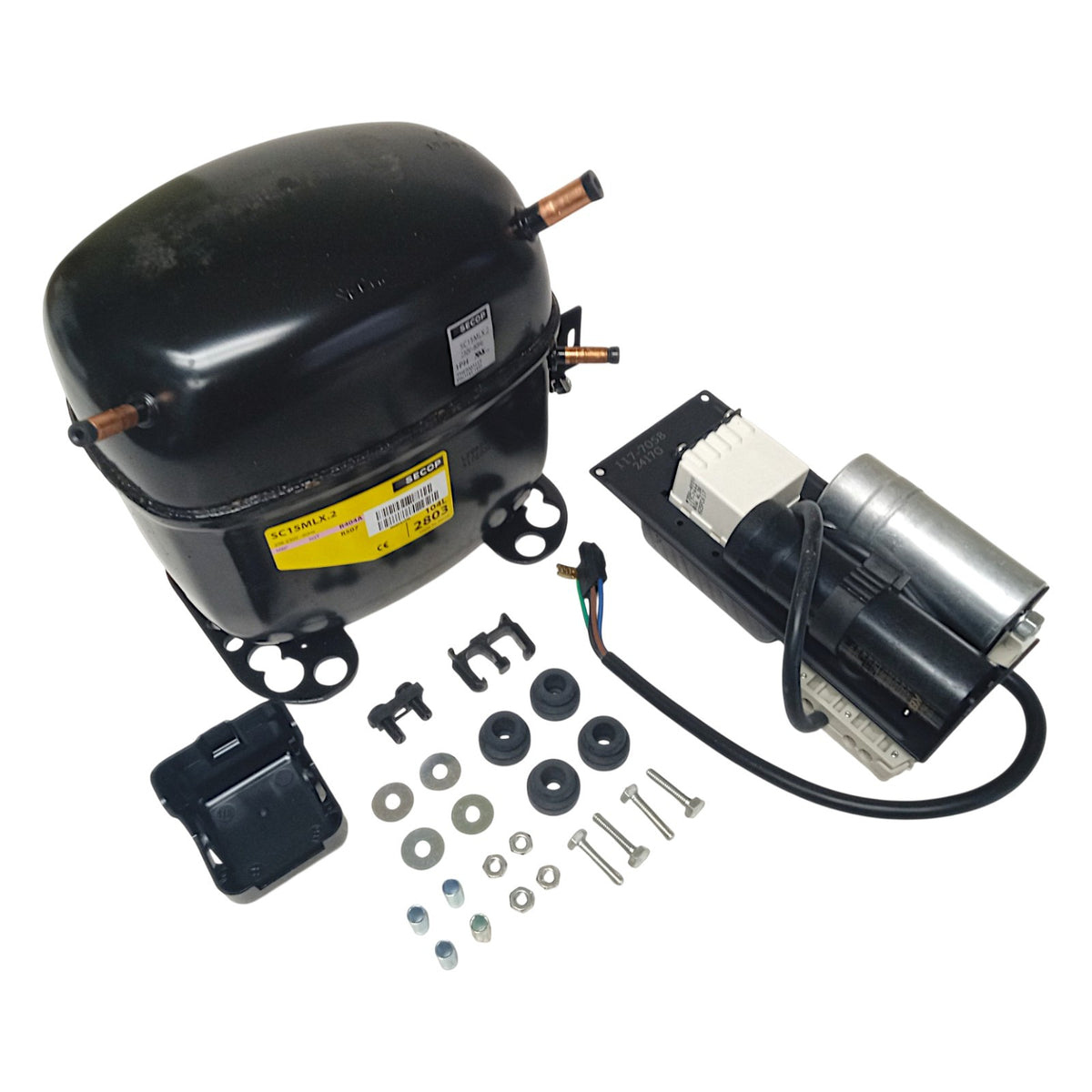 Secop SC15MLX.2 R404a Hermetic Refrigeration Compressor 9433 BTU HBP 230V 3/4HP