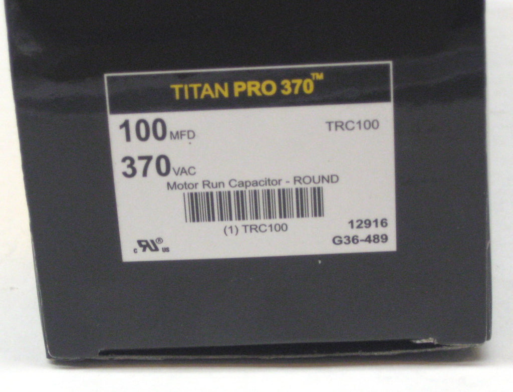 Round Motor Run Capacitor 100 MFD/UF 370 Volts TitanPro TRC100 HVAC