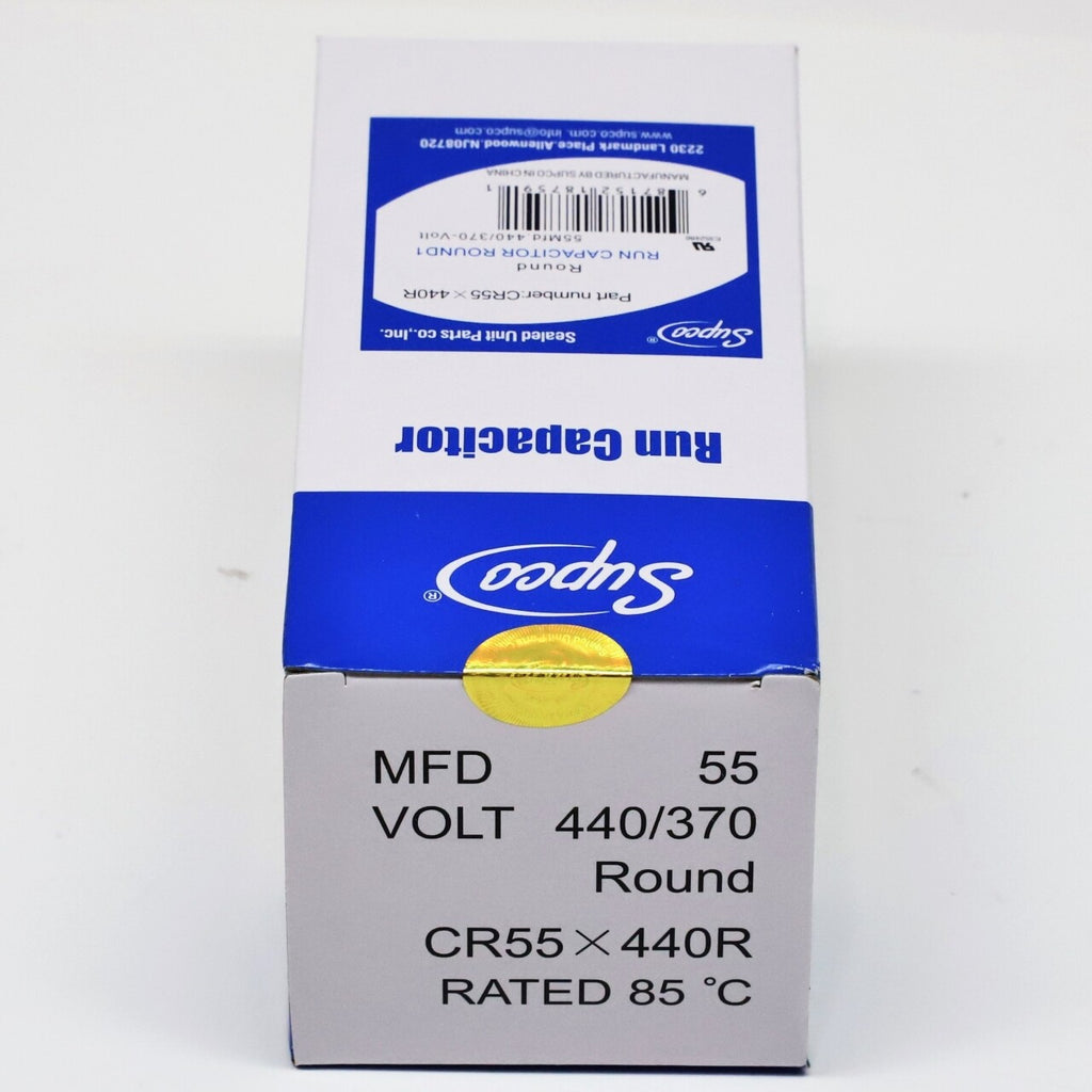 Supco CR55X440R HVAC Motor Round Run Capacitor 55 MFD 440 Volts