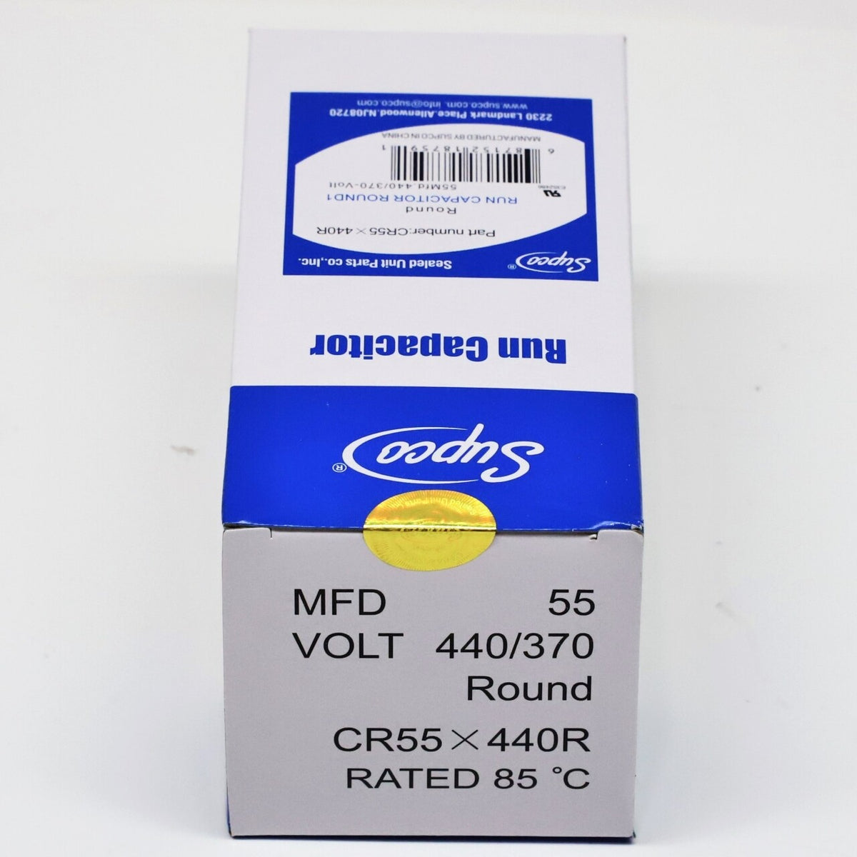 Supco CR55X440R HVAC Motor Round Run Capacitor 55 MFD 440 Volts