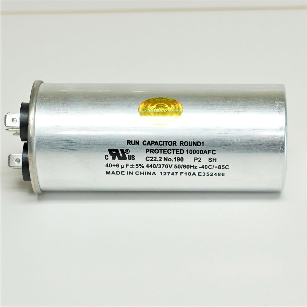 Supco CD40+6X440R HVAC Motor Round Dual Run Capacitor 40 + 6 MFD 440 Volts