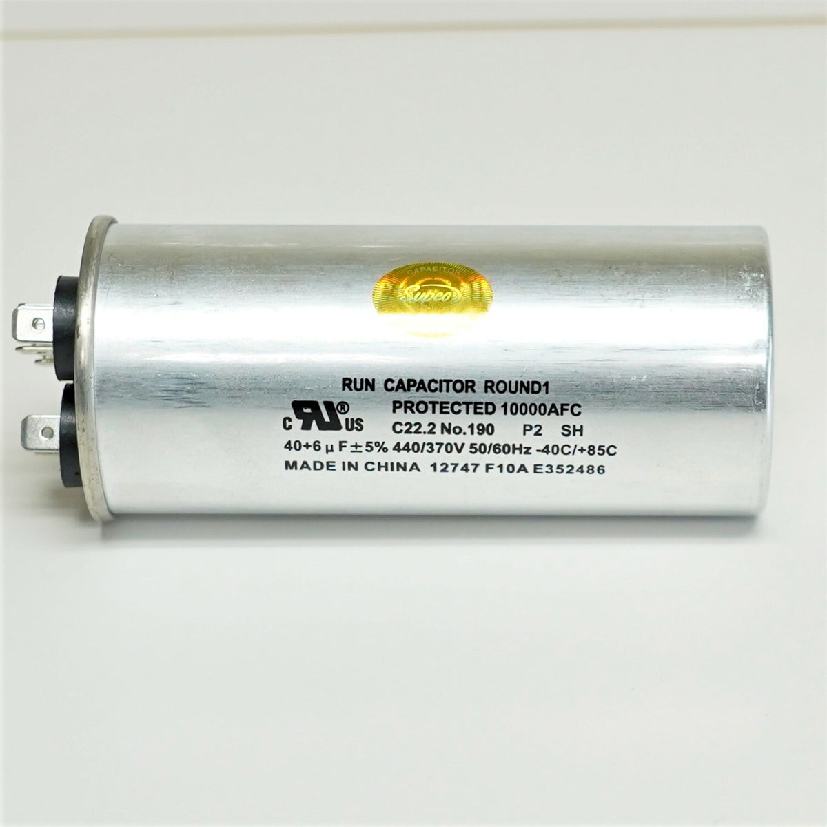 Supco CD40+6X440R HVAC Motor Round Dual Run Capacitor 40 + 6 MFD 440 Volts