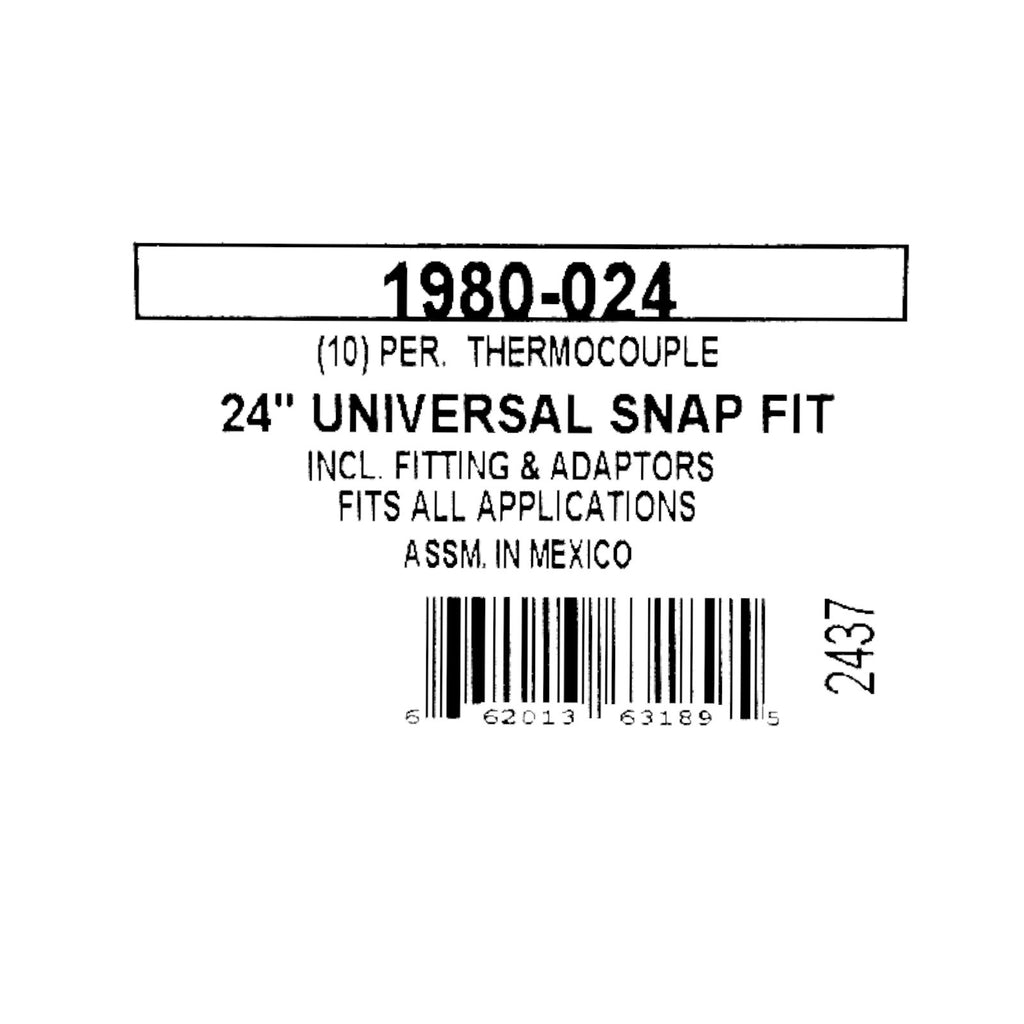 Robertshaw Thermocouple 24" 1980-024 Snap Fit Universal (51-1453)