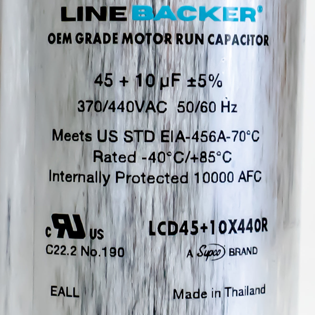 Supco Capacitor Round Dual Run 45 + 10 uf mfd 370/440 Volts for HVAC Motors