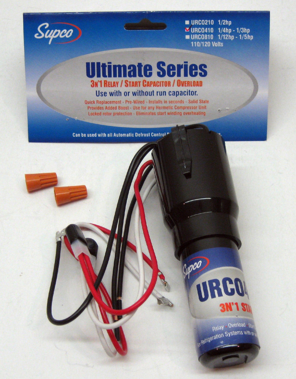 SUPCO Refrigerator Relay Overload Start Capacitor URC0410 1/4 1/3 HP 3 n' 1