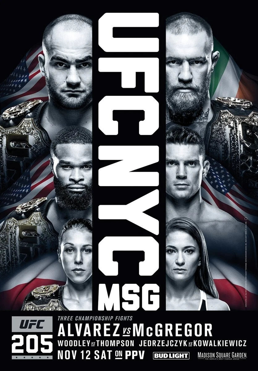 UFC 205 Conor McGregor vs. Eddie Alvarez Tyron Woodley 11x16 - Poster | Canvas Wall Art Print