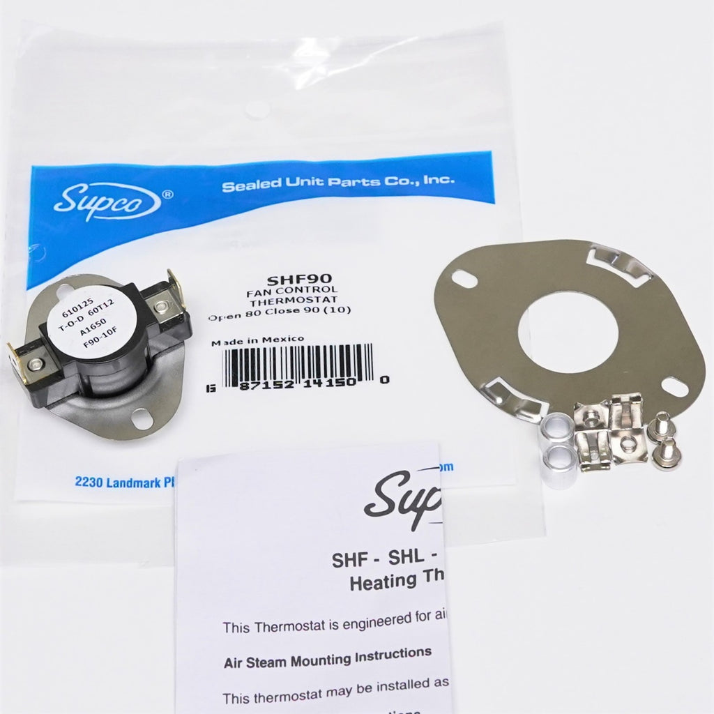 Supco SHF90 Heater Fan Control Thermostat Close-On Rise F90-10