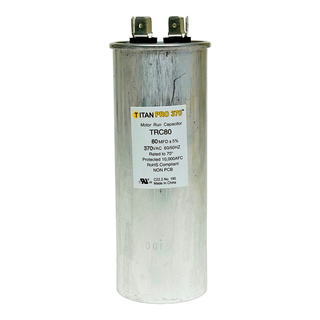 TitanPro TRC80 HVAC Round Motor Run Capacitor. 80 MFD/UF 370 Volts