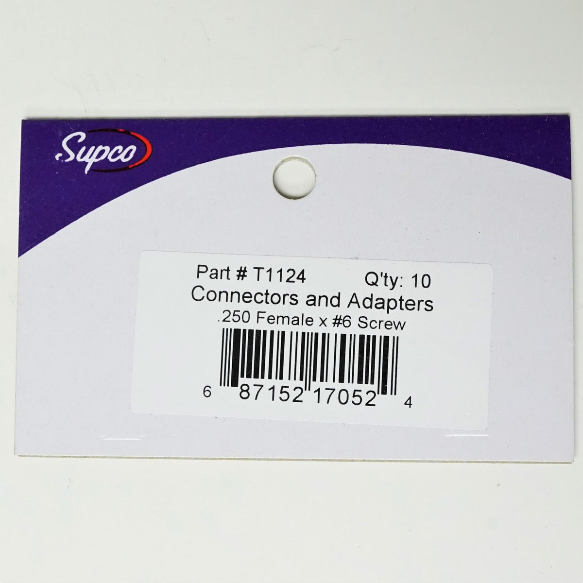 Supco T1124 QD Tab Adapters with Screw #6 1/4" Female