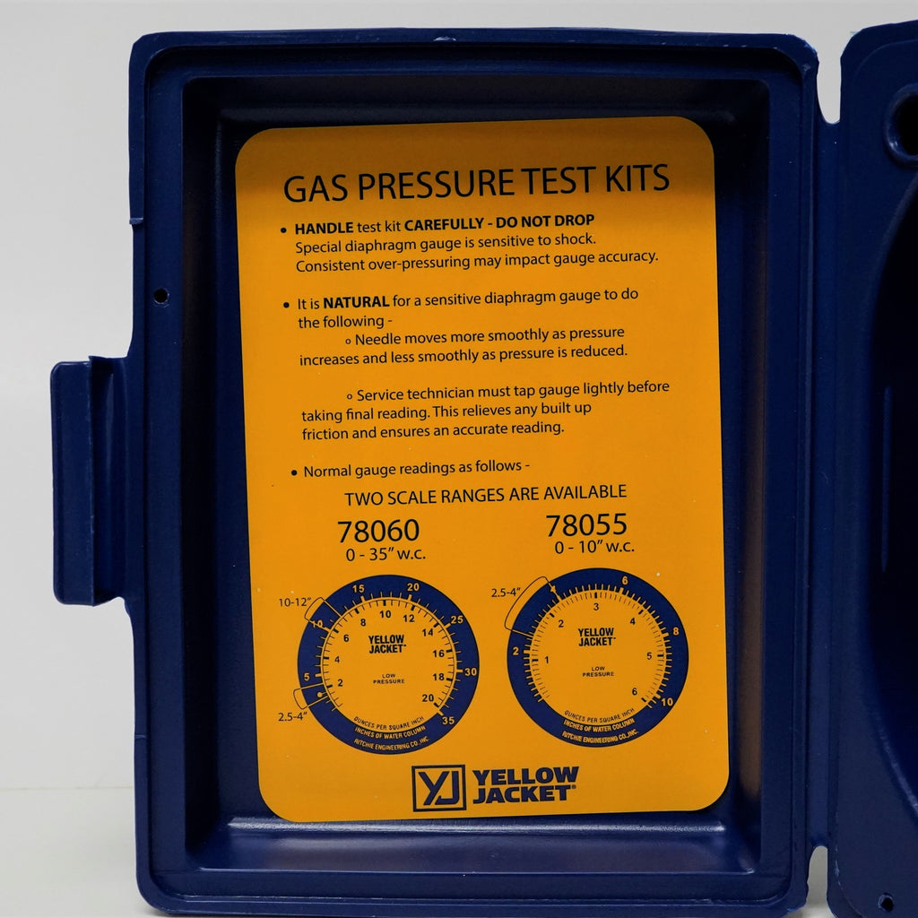 Yellow Jacket 78060 Gas Pressure Gauge Kit 0 to 35" Water Column Natural or LP