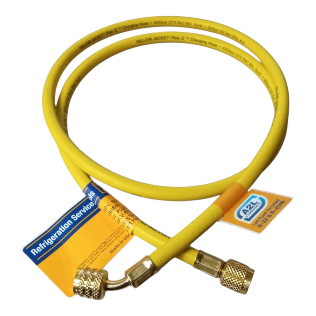 Yellow Jacket 30260 PLUS II 1/4" Hose for Left-Handed A2L Refrigerant Tanks -