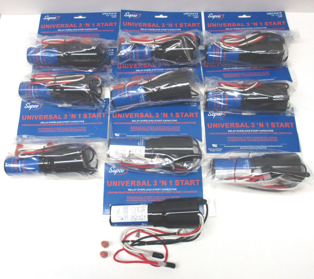 URC0410 10 Pack SUPCO Refrigerator Relay Overload Capacitor 1/4 1/3 HP 3 n' 1