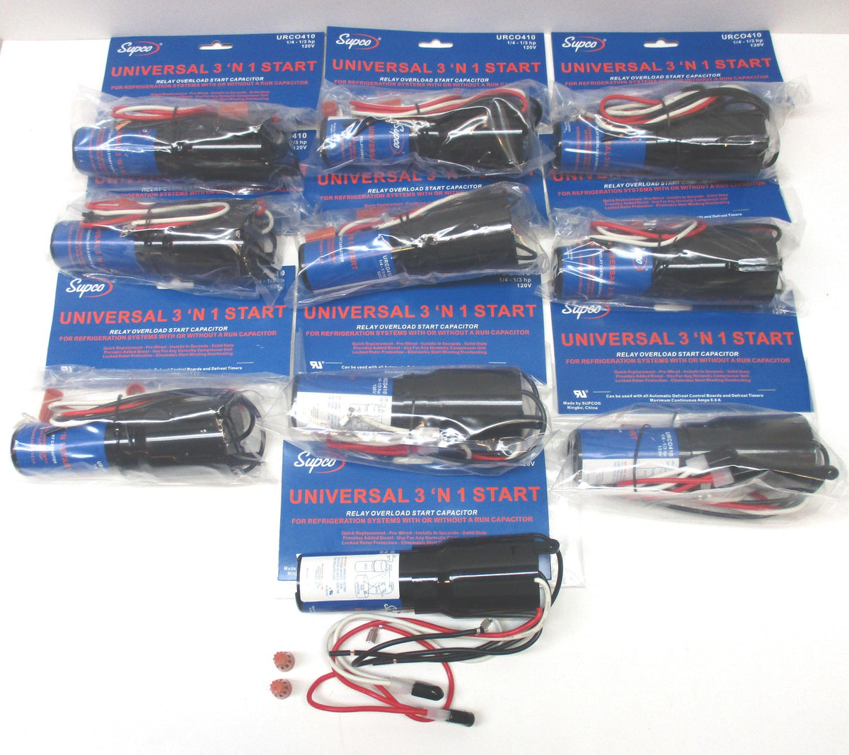URC0410 10 Pack SUPCO Refrigerator Relay Overload Capacitor 1/4 1/3 HP 3 n' 1
