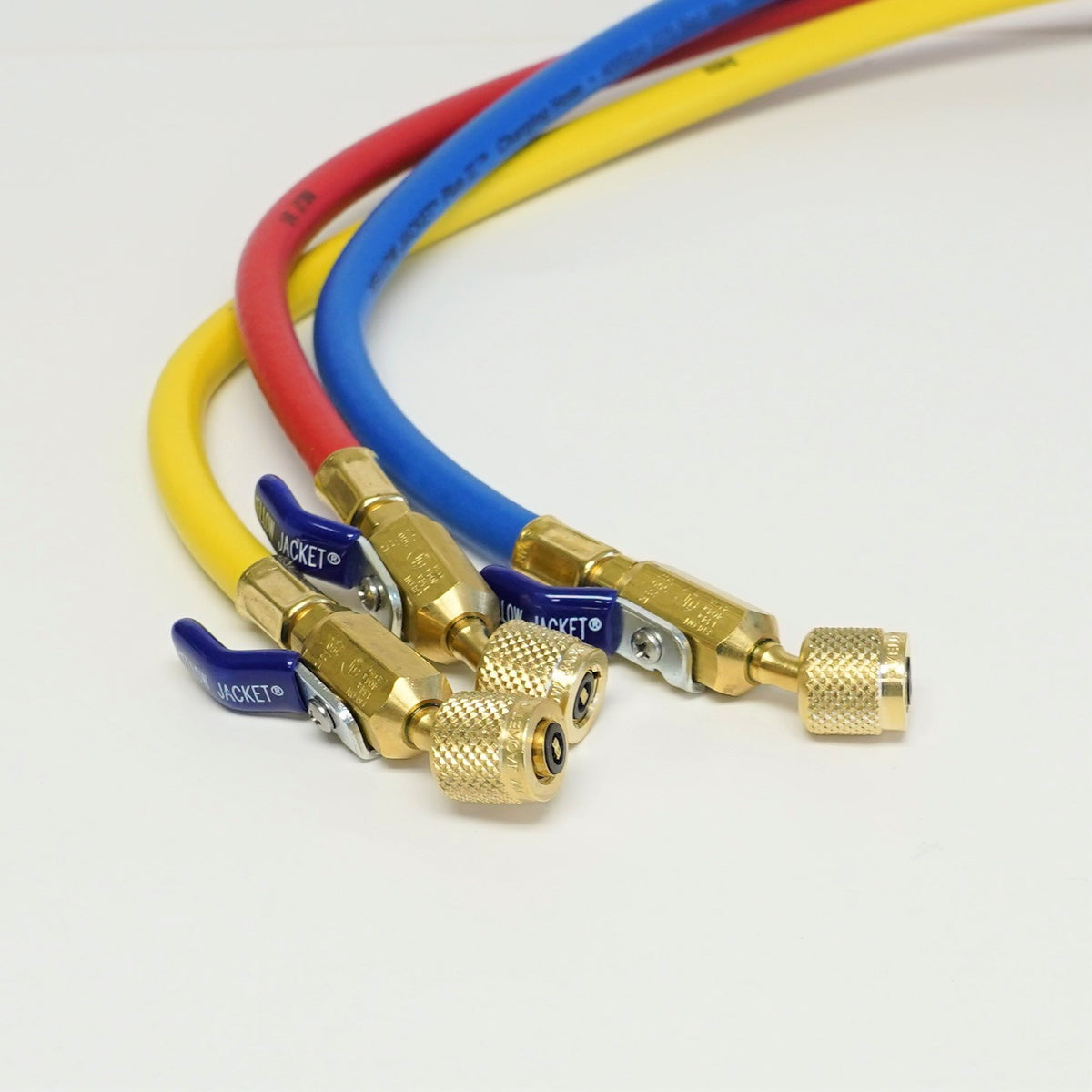Yellow Jacket 29985 1/4" PLUS II 60" Charging Hoses with Ball Valve RYB Pack