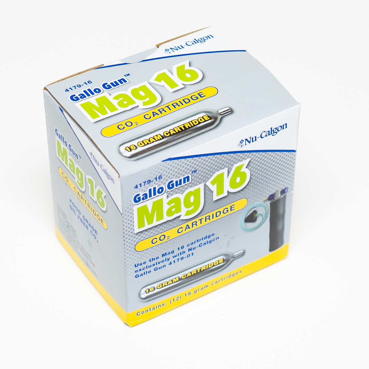 Nu-Calgon Gallo Gun Mag 16 16g CO2 cartridges - 12 x 16g cartridges 4179-16