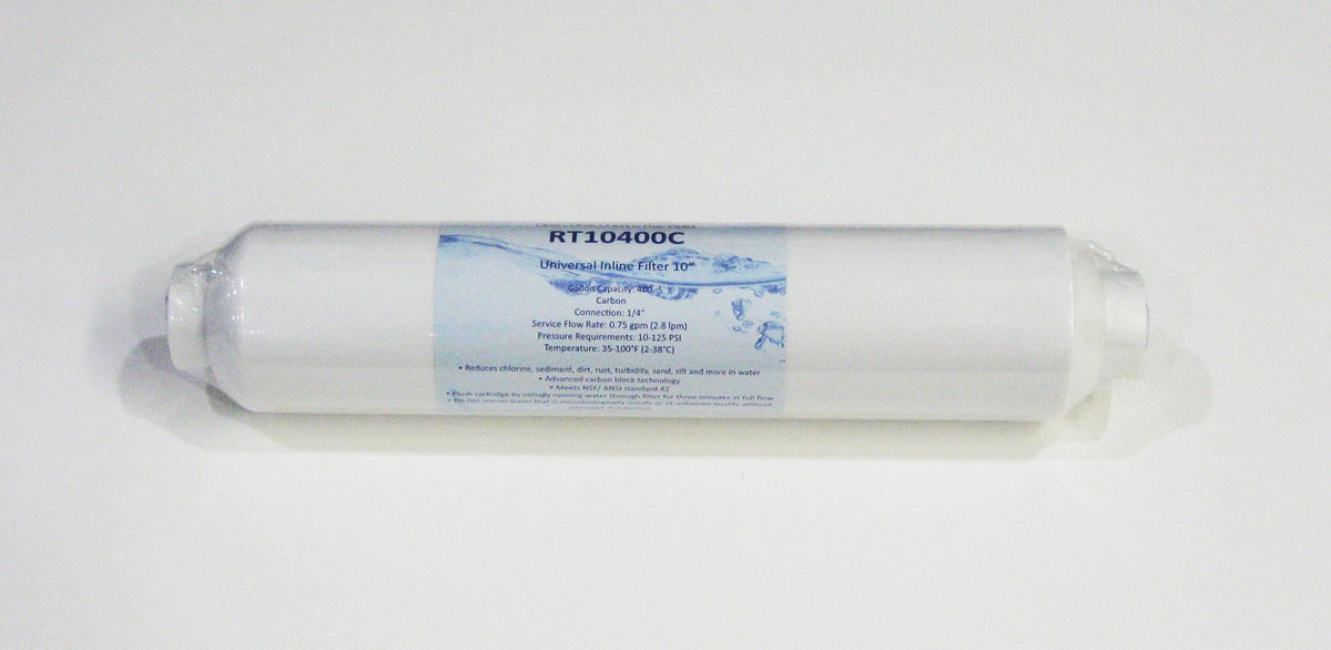 Rite Taste RT10400C 10" Universal Inline Refrigerator Water Filter 1/4" fittings