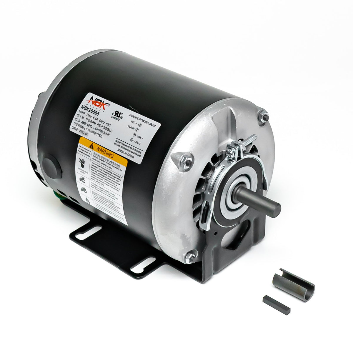 NBK 20598 Belt Drive Motor 1/3 HP 1725 RPM 115 Volts BB Replacement for GF2034