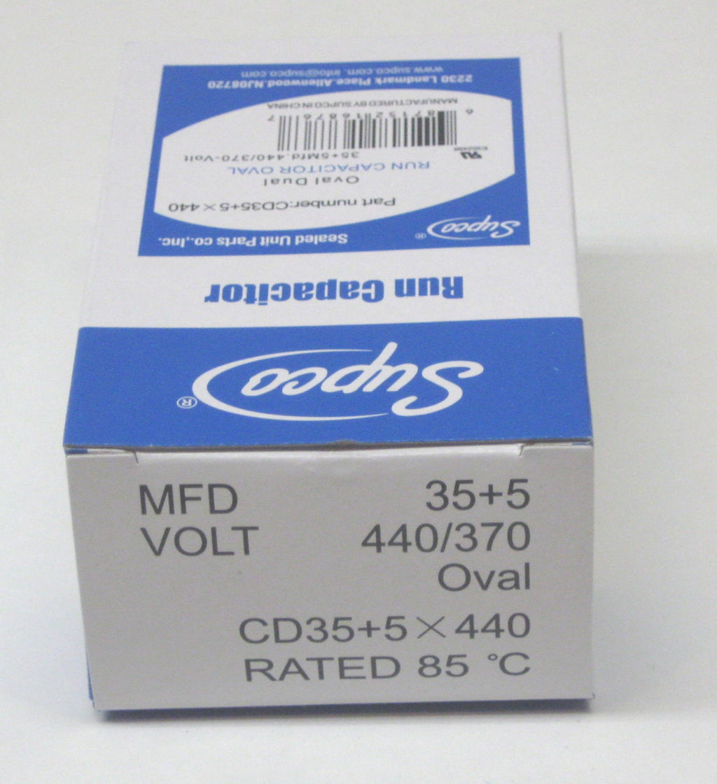 Air Conditioning HVAC Oval Dual Motor Run Capacitor 35 + 5 MFD 440 Volt