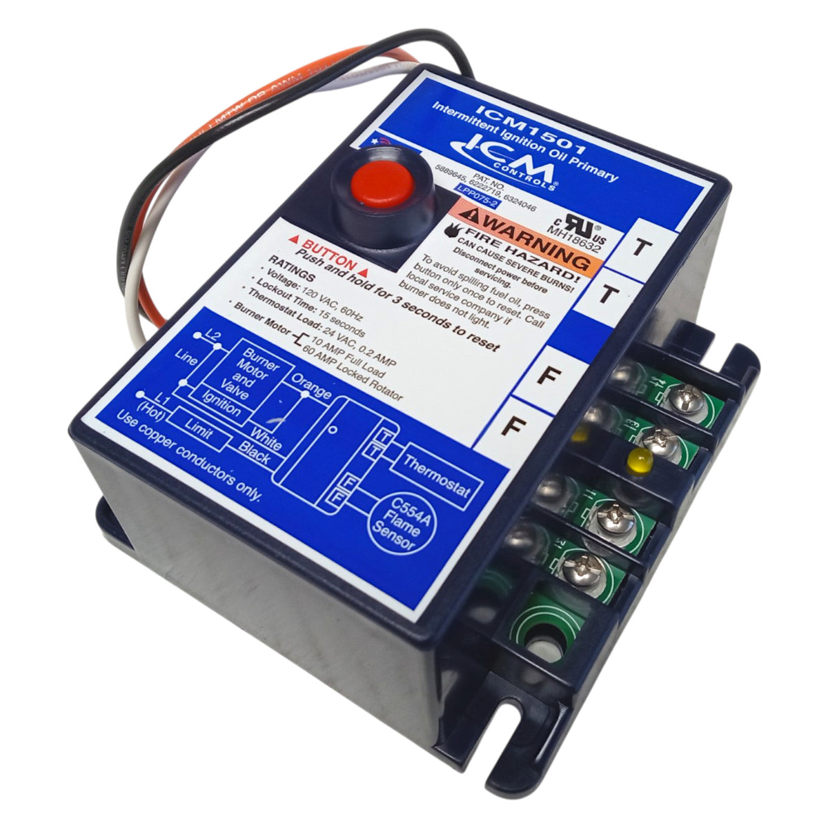 ICM Controls ICM1501 Intermittent Ignition Oil Primary Controls 15-Second