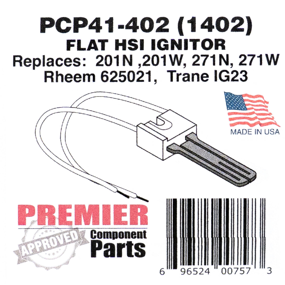 Premier Furnace Ignitor for Robertshaw 41-402 271W 62-22441-01 Made in USA!
