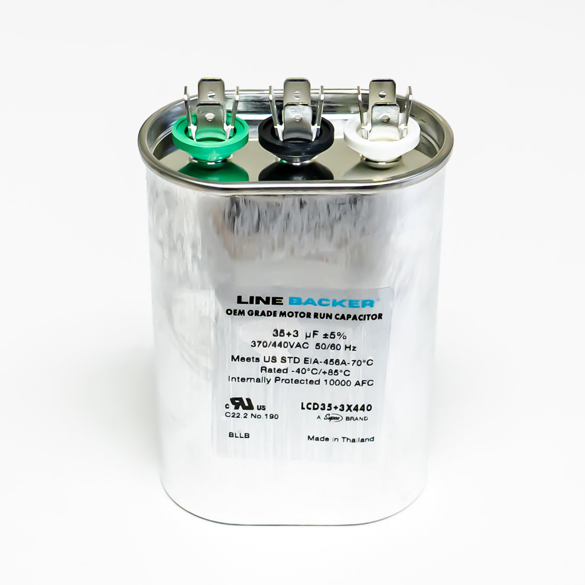 Supco Capacitor Oval Dual Run 35 + 3 uf mfd 370/440 Volts for HVAC Motors