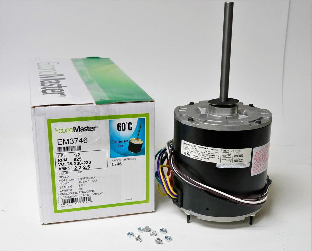 Air Conditioner Condenser Fan Motor 1/2 HP 230 Volts 825 RPM EM-3746